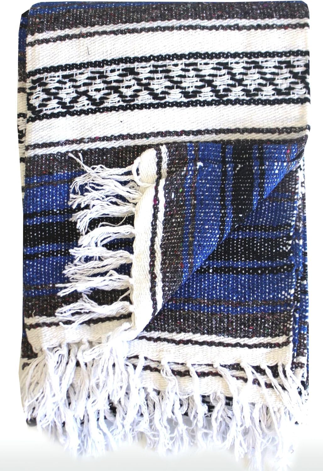 Del Mex Classic Mexican Blanket, Large Authentic Woven Falsa Throw (70"x50"), Artisan Southwest