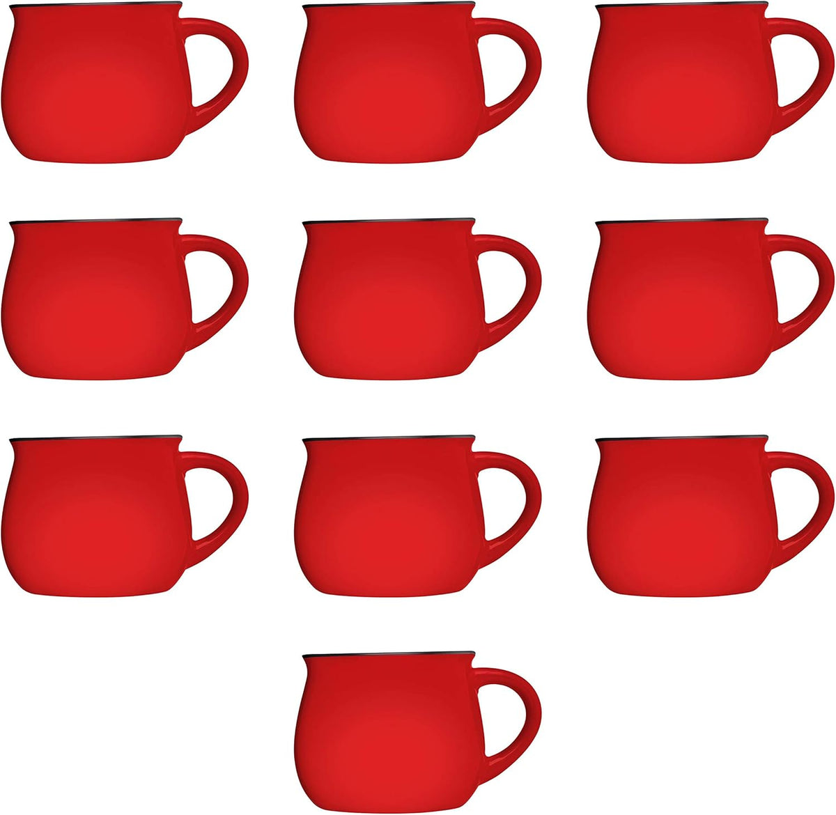 DISCOUNT PROMOS Glazed Campfire Coffee Mugs 12 oz. Set of 10, Bulk Pack - Perfect for Coffee, Tea
