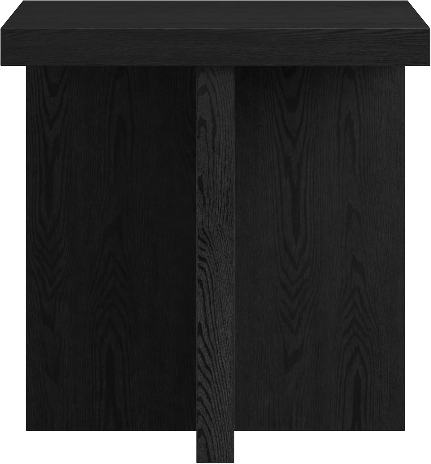 Henn&Hart 22" Wide Square Side Table in Natural Black, for Home, Living Room, Bedroom