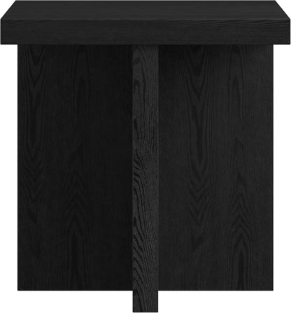 Henn&Hart 22" Wide Square Side Table in Natural Black, for Home, Living Room, Bedroom
