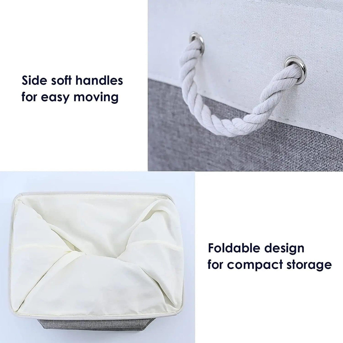 TcaFmac Small Storage Baskets for Shelf 6 Pack Canvas Storage Basket with Handles Fabric Storage