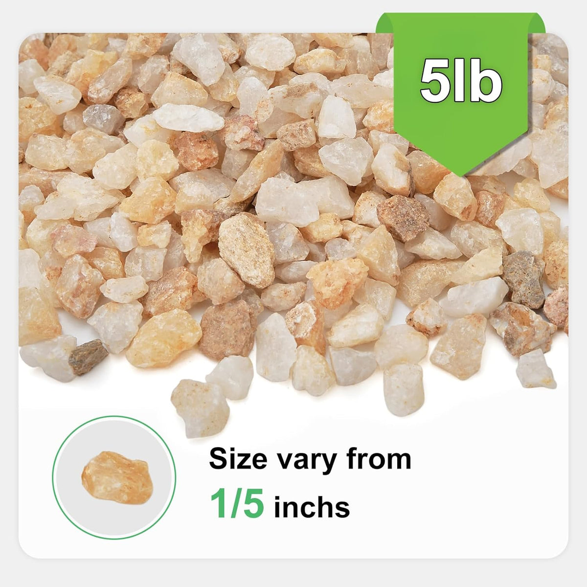 5 lbs Coarse Silica Sand for Indoor Plants, 1/5 Inch Natural Decorative Gravel for Vases