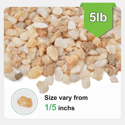 5 lbs Coarse Silica Sand for Indoor Plants, 1/5 Inch Natural Decorative Gravel for Vases