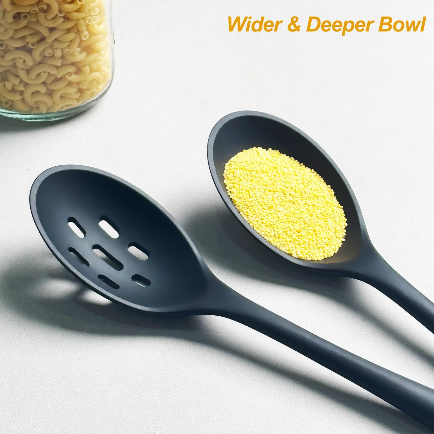 Silicone Cooking Utensils Set, Heat Resistant and large Non Stick Spatulas & Spoons for Kitchen