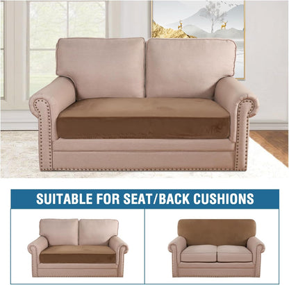 H.VERSAILTEX Velvet Stretch Individual Couch Cushion Cover Plush Slipcover for Loveseat Sofa Seat