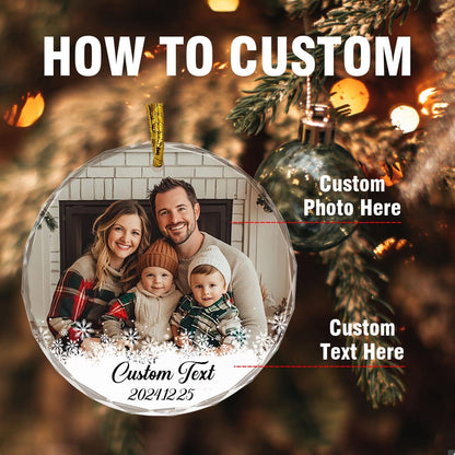 Personalized Photo Text Ornaments, Custom Ornaments for Family Couple Friend Children, Personalized