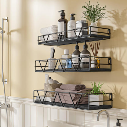 Floating Shelves Set of 3, Home Wood Wall Shelf, Farmhouse Shelf for Bedroom, Wall Mounted Floating