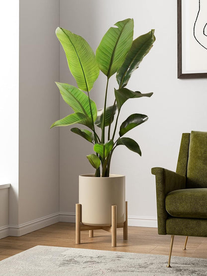 LE TAUCI 12 Inch Pots for Plants, Ceramic Large Plant Pot for Indoor Plants, Mid-Century Modern