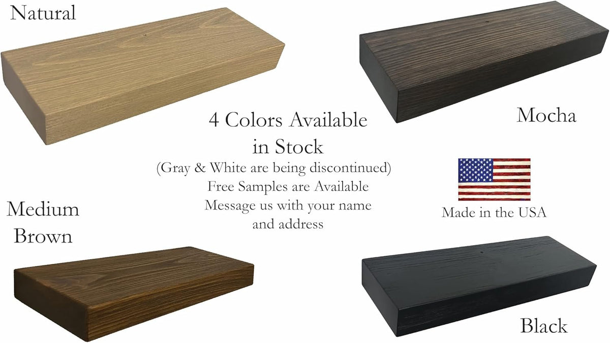 joelsantiques - 18 Inch Wooden Floating Shelves for Wall - 18x8x2 in - Made of Natural Wood - Heavy