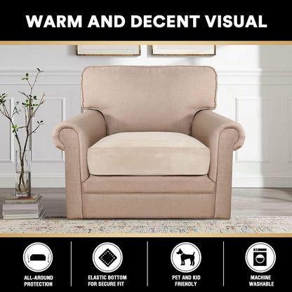 PrinceDeco Stretch Velvet Couch Cushion Cover,Soft Fitted Cushion Slipcover for Chair Cushion