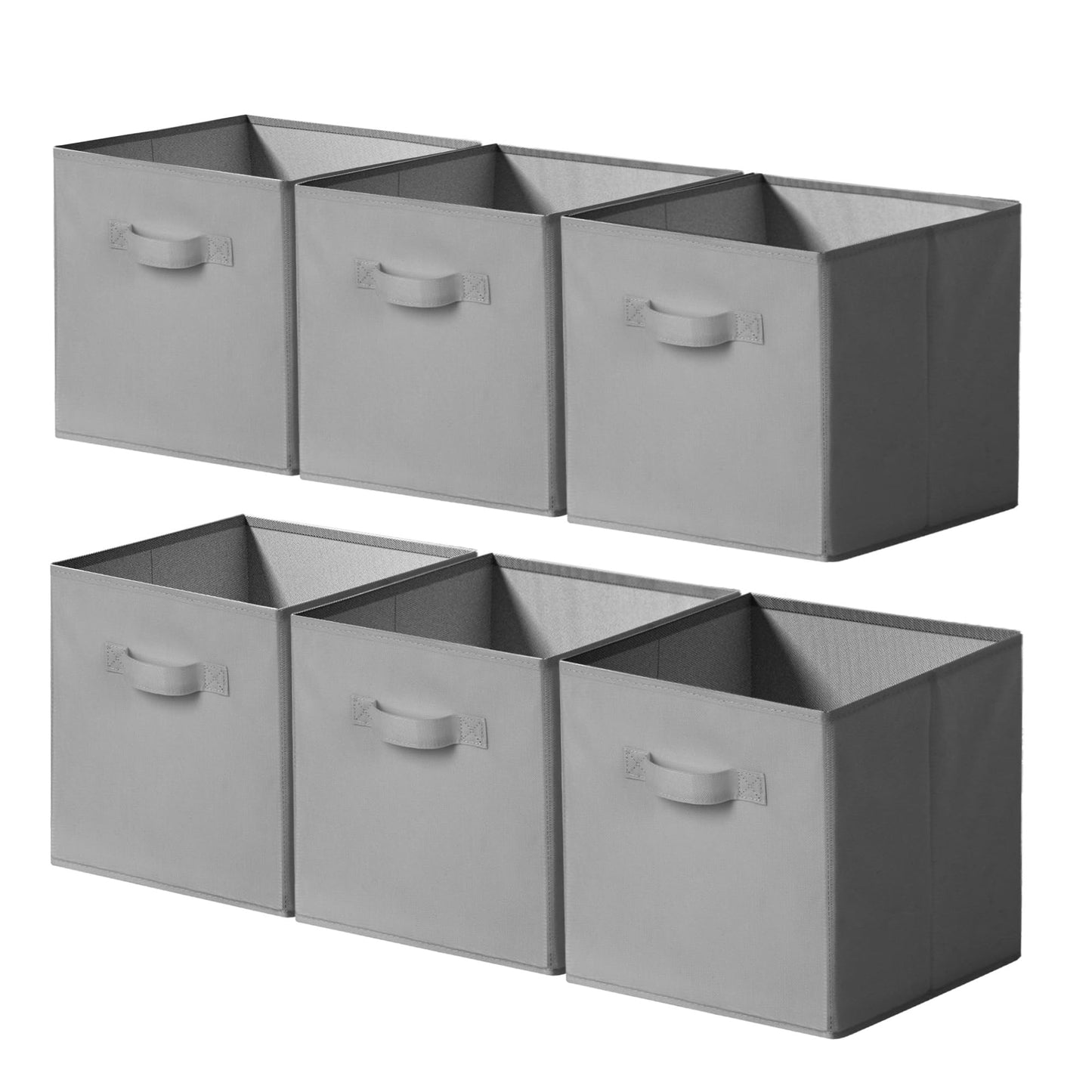 Cupic Cupid 6-Pack 11x11 Fabric Storage Cubes, Cube Storage Bins, Gray