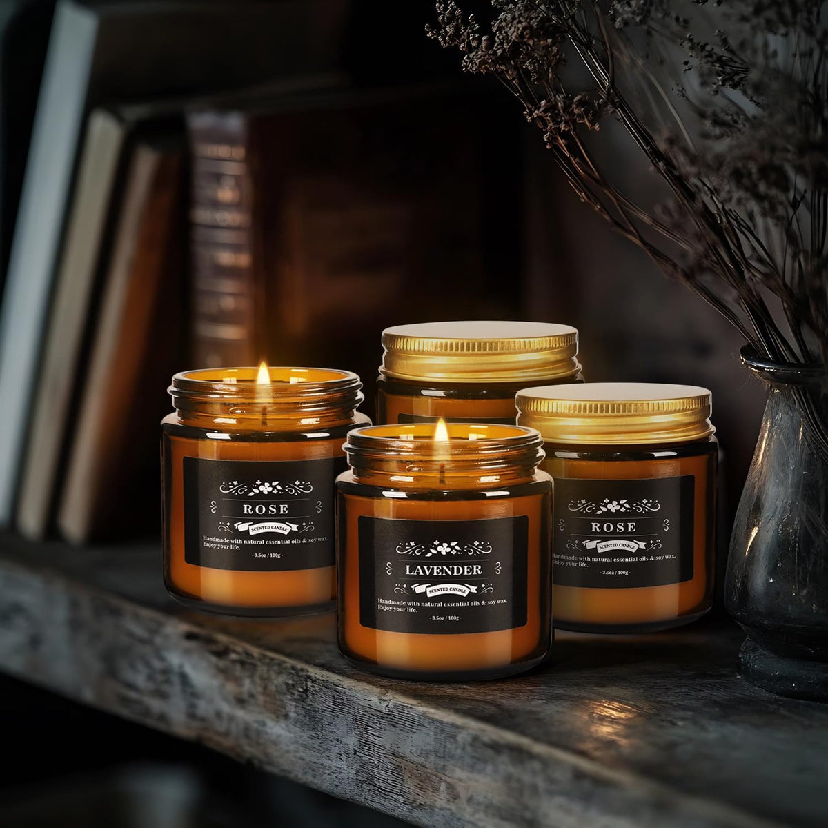 Scented Candle Set 12 Pack, Candle for Home Scented, Odor Eliminating, Stress Relief, Long Lasting