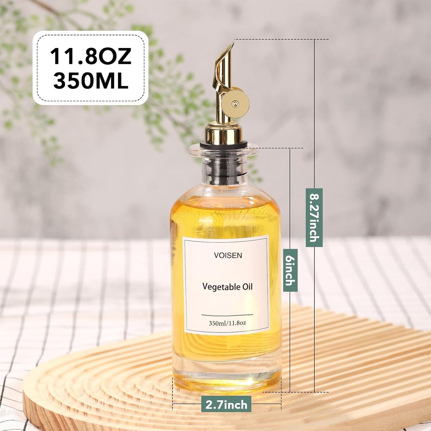 VOISEN Olive Oil Dispenser Bottle for Kitchen, Glass Oil Bottle Set of 6, Coffee Syrup