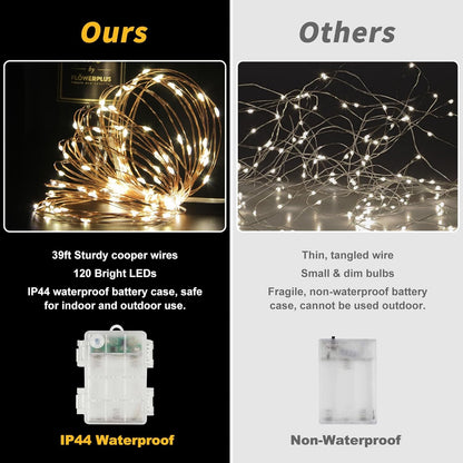 2Pack Battery Fairy Lights, Total 78Ft 240LED, Battery Operated Fairy Lights with Remote and Timer
