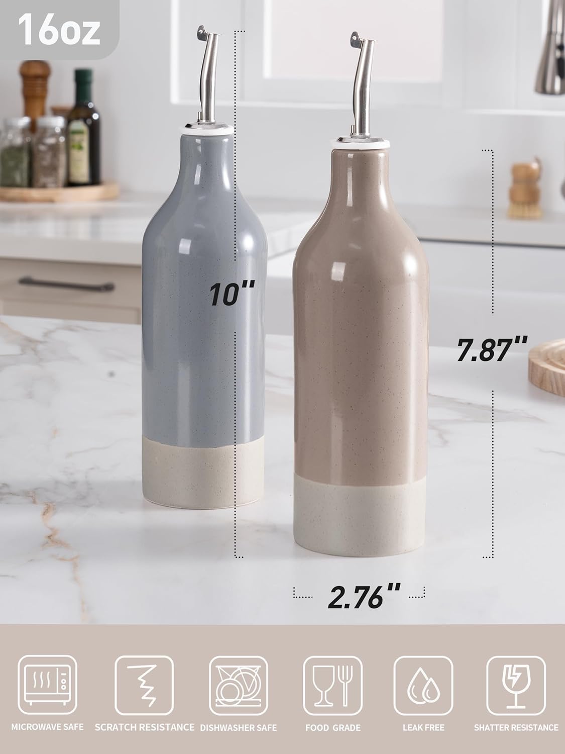 famiware Milkyway 16oz Ceramic Olive Oil Dispenser Bottle, Olive Oil and Vinegar Dispenser Bottle