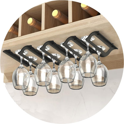 Bariboo Wine Glass Storage Case – Hang 8-12 Glasses on Your 18.7 x 9 x 1.7 In., Dust-Free Wine