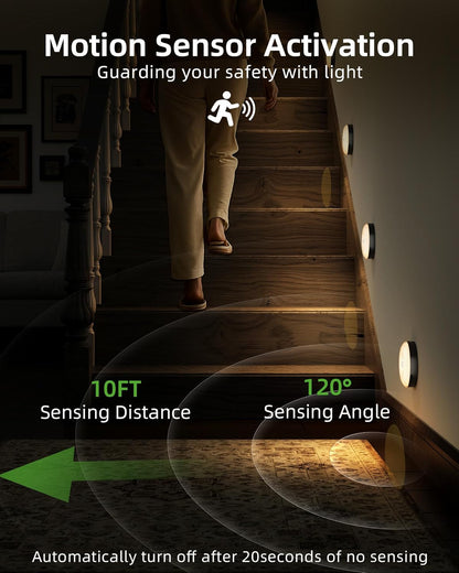 EZVALO Under Cabinet Lighting,1000mAh Rechargeable Puck Lights with Remote,3 Color Temps & 12 RGB