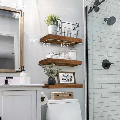 QEEIG Floating Shelves for Wall Bathroom Shelf Bedroom Kitchen Living Room Hanging Book Shelves
