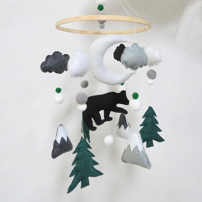 Woodland Mobile for Crib Bear Baby Mobile for Crib Woodland Crib Mobile for Boys Girls Forest Baby