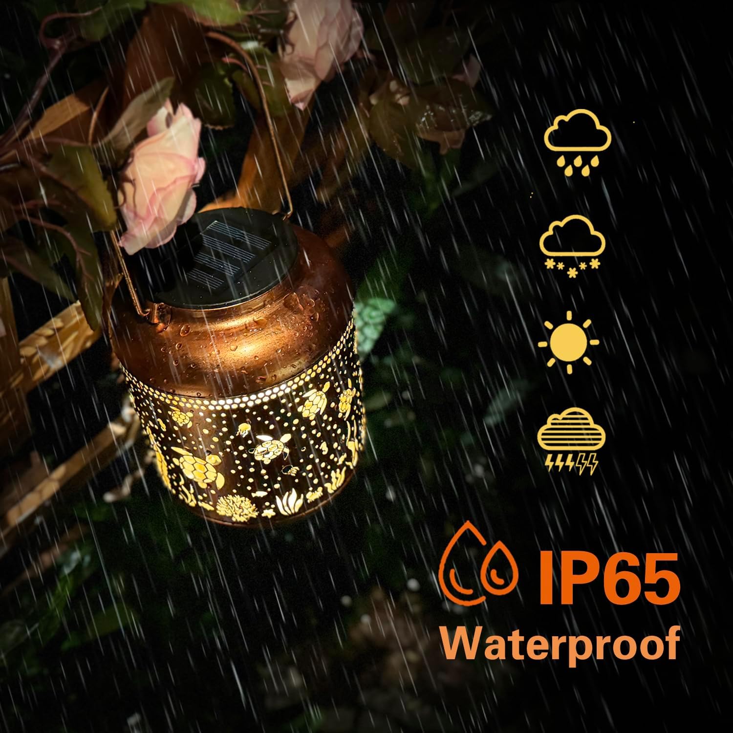 Sea Turtle Solar Lanterns Outdoor Waterproof,Hanging Solar Lights Sea Turtle Gifts for Women Metal