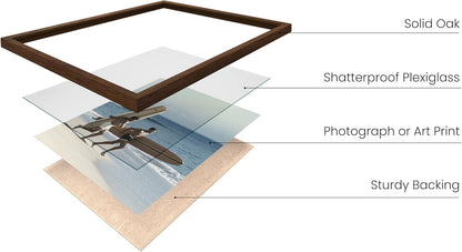HAUS AND HUES Walnut Oak Wood Gallery Wall Tabletop Frames Made with Real American Oak and