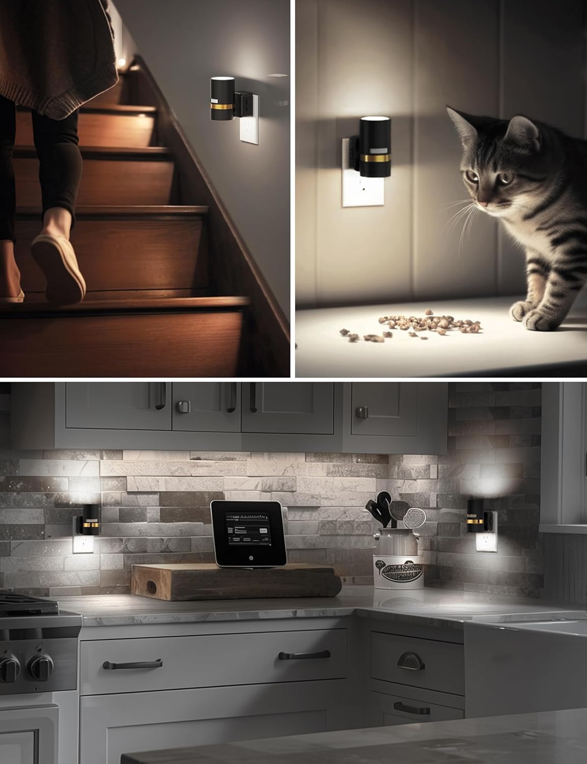 L LOHAS LED Motion Sensor Night Light Plug in, Night Lights Plug into Wall with Adjustable