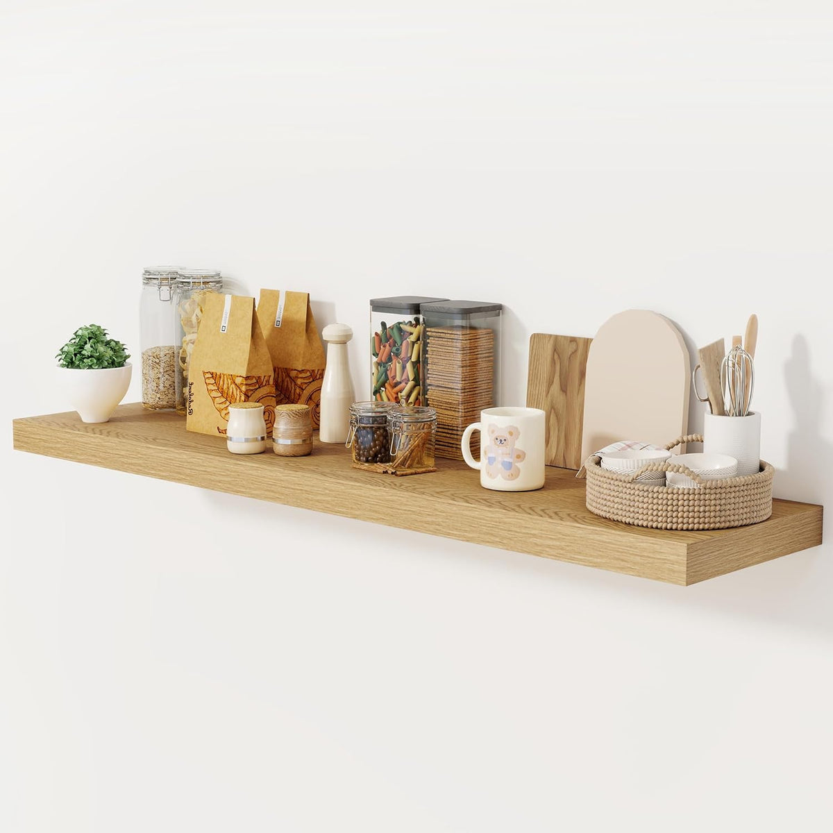 Fun Memories 55 Inch Floating Shelves, 12 Inch Deep Floating Shelf for Wall, 55 x 12 Large Floating