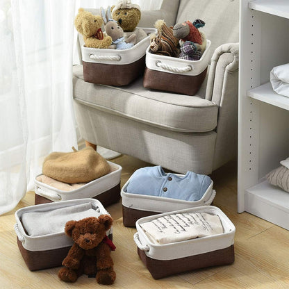 Small Storage Baskets for Shelves,Fabric Storage Baskets for Closet,Rectangular Collapsible Baskets