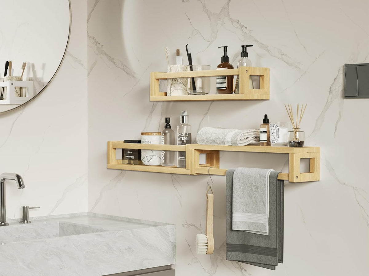 Upgraded Thick Floating Shelves - Multi-Use Wall-Mounted Bookshelves for Kids and Nursery, Ideal