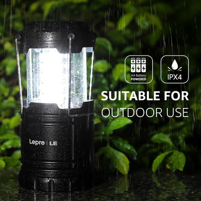 Lepro LED Camping Lanterns Battery Powered, Collapsible, IPX4 Water Resistant, Outdoor Portable
