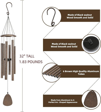 Wind-Chimes-Outdoor-Deep-Tone, Large Soothing Melodic Tones Windchimes, Wind Chimes for Outside