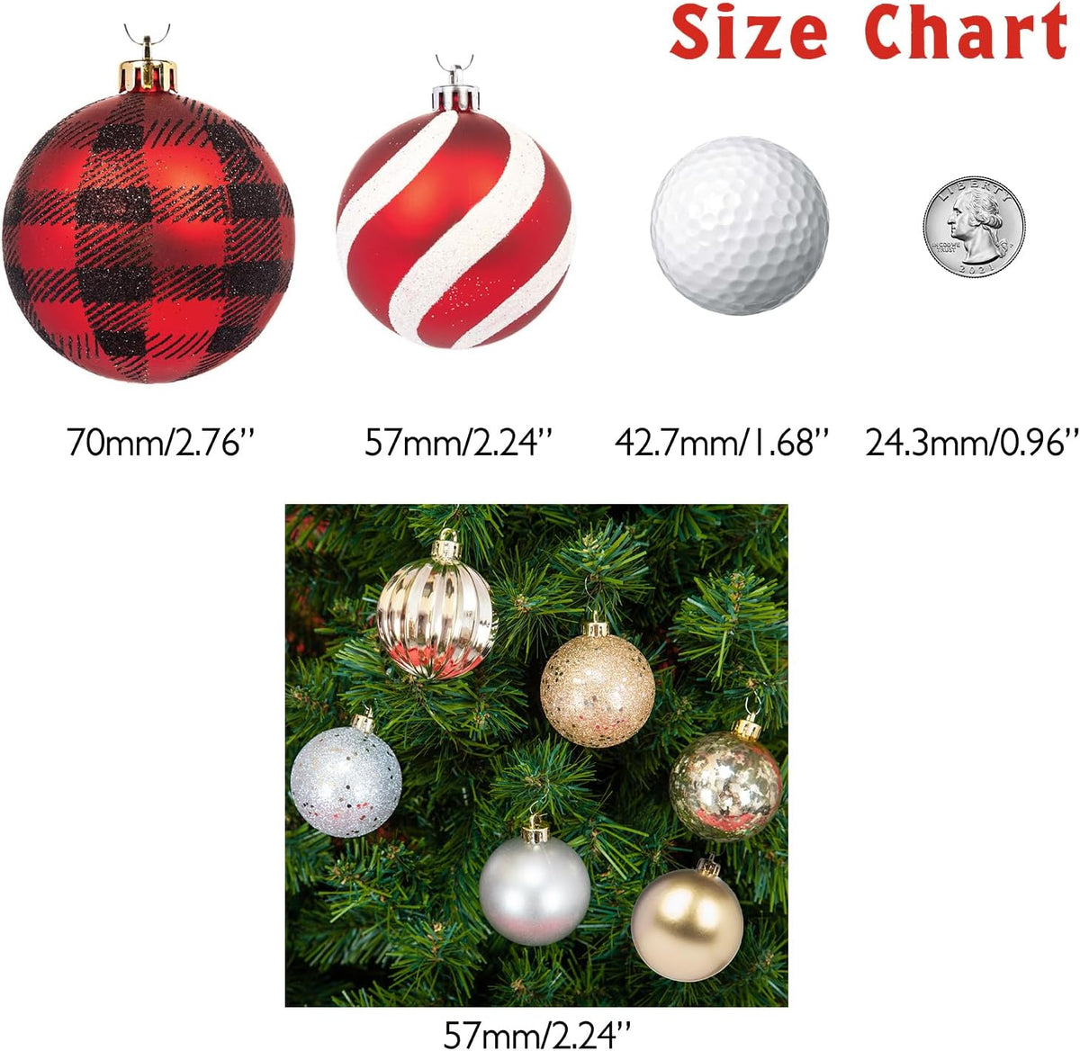 Every Day is Christmas Ornaments, Shatterproof Christmas Tree Ornament Set, Christmas Balls