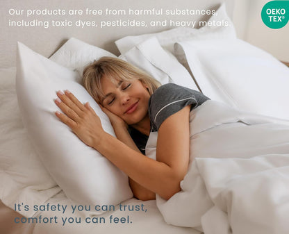 Threadmill Soft Bed Pillows Standard Size Set of 2 | Down Alternative Cooling Bed Pillow for