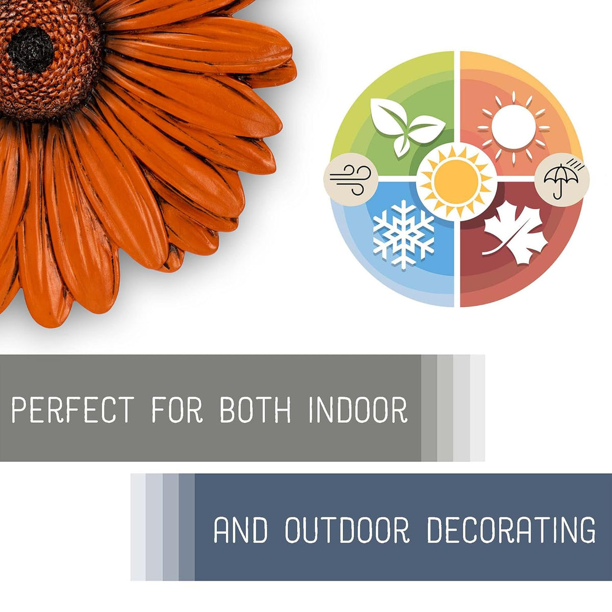 NAT & Jules Gerbera Daisy Flower Shaped Dimensional Indoor Outdoor 12 inch Cast Resin Decorative