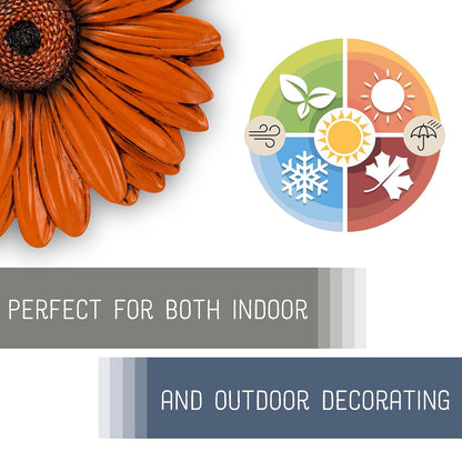 NAT & Jules Gerbera Daisy Flower Shaped Dimensional Indoor Outdoor 12 inch Cast Resin Decorative