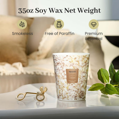 M&SENSE Sugared Lemon Zest Scented Candles for Home, 3-Wick Highly Scented Jar Candles, Extra Large
