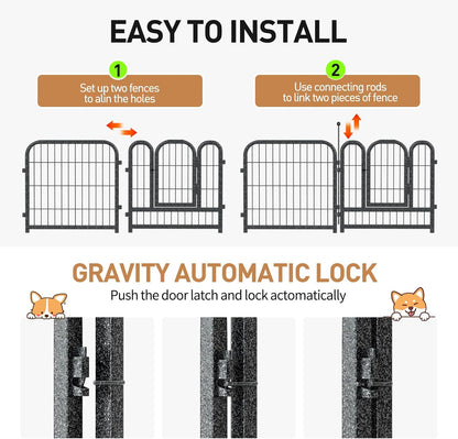 Metal Dog Playpen, 40" Inch Height 24 Panels, Large Dog Fence for Large/Medium/Small Dogs Indoor &