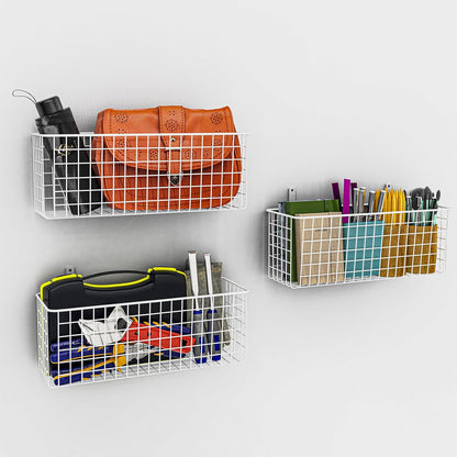 Joben Oligey 3 Set [Extra Large] Hanging Wall Wire Baskets, Farmhouse Food Storage Kitchen Pantry