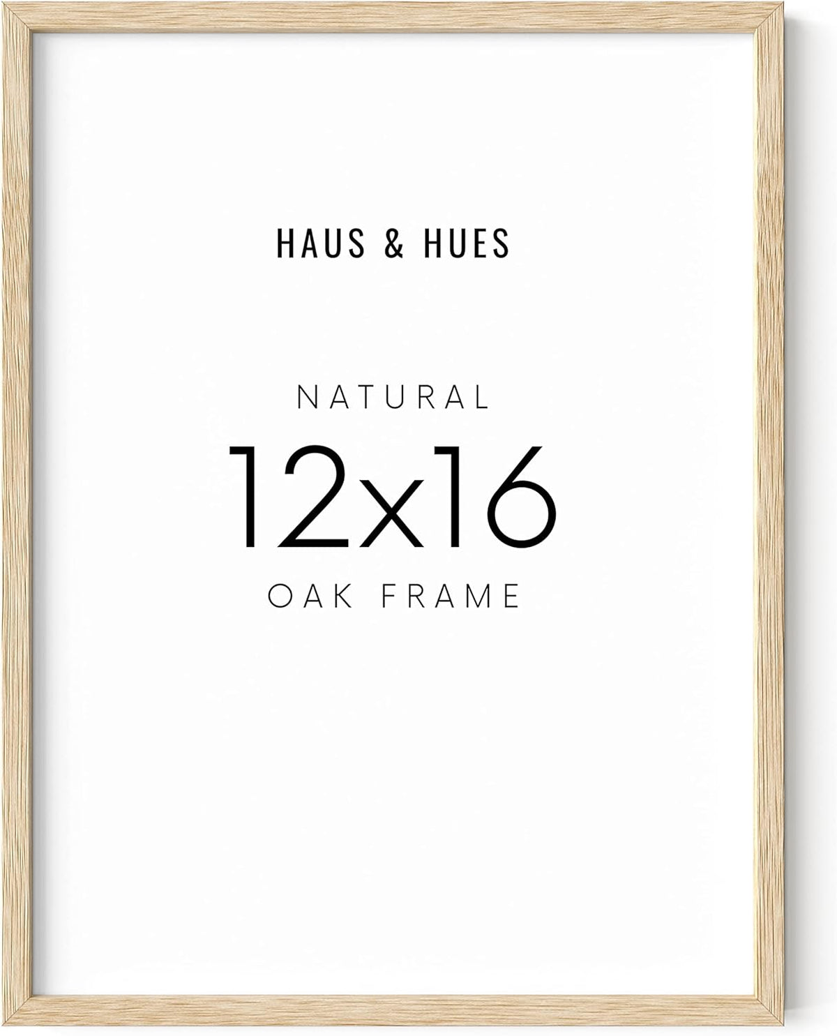 HAUS AND HUES Beige Oak Wood 12x16 Picture Frame - Modern Wood Wall Art Display - Lightweight 12x16