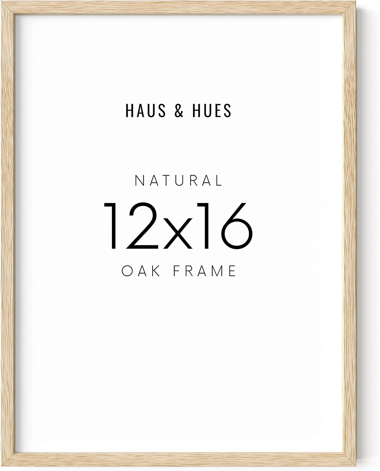 HAUS AND HUES Beige Oak Wood 12x16 Picture Frame - Modern Wood Wall Art Display - Lightweight 12x16
