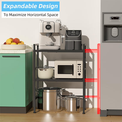 2-Tier Expandable Metal Storage Shelves, 150LBS Heavy Duty Shelving Units and Storage,Adjustable