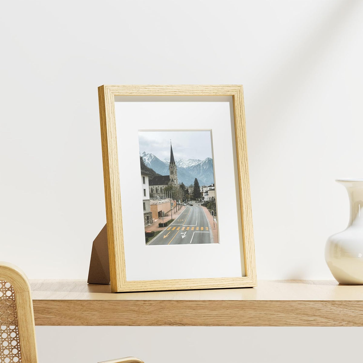 Vittanly 9x12 Picture Frames Set of 9, Shatter Resistant Plexiglass, Display 6x8 Pictures with Mat