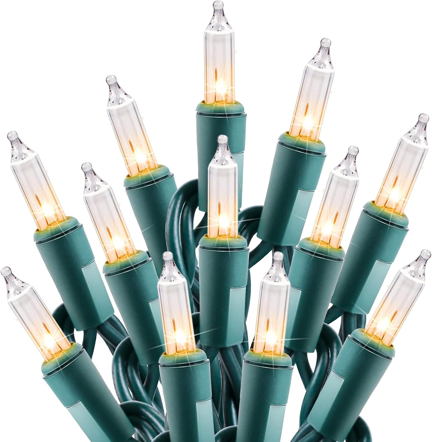 Clear Christmas String Lights 100 Count 25 Feet Incandescent Bulb Mini Lights for Indoor Xmas Tree