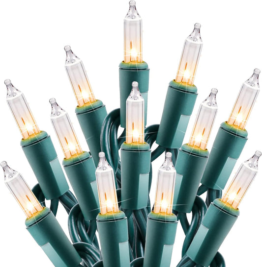 Clear Christmas String Lights 100 Count 25 Feet Incandescent Bulb Mini Lights for Indoor Xmas Tree
