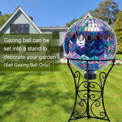 VCUTEKA Gazing Ball, Glass Mosaic Gazing Balls Sphere for Garden Lawn Outdoor Ornament Yard