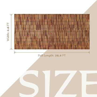 Natural Reed Fencing Rolls,4.6FT X 16.4FT Reed Screen Curtain Fence Covering Privacy Bamboo for