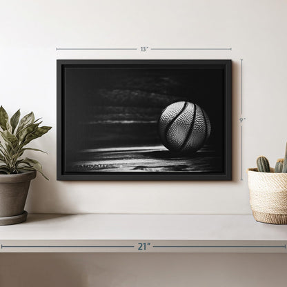 ElephantStock Basketball Wall Art - Horizontal Framed Canvas - 1-Piece Hallway Wall Decor