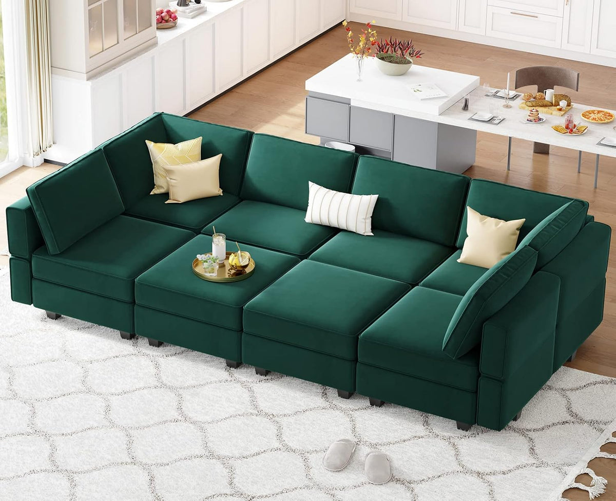 Belffin Modular Sectional Sofa with Storage Chaises Sectional Sleeper Sofa Couch 8 Seat Sectional