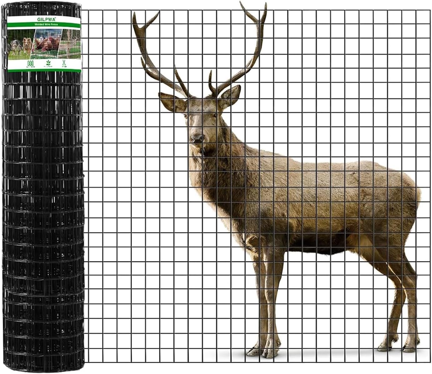 Wire Fence, 48 in(H) X 50 ft(L) PVC Coated Welded Wire Fencing 2" X 2" 16GA Garden Border Vinyl