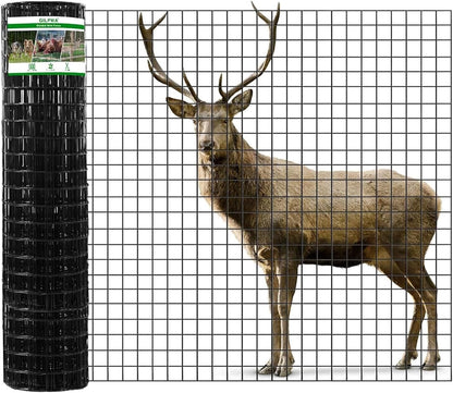 Wire Fence, 48 in(H) X 50 ft(L) PVC Coated Welded Wire Fencing 2" X 2" 16GA Garden Border Vinyl
